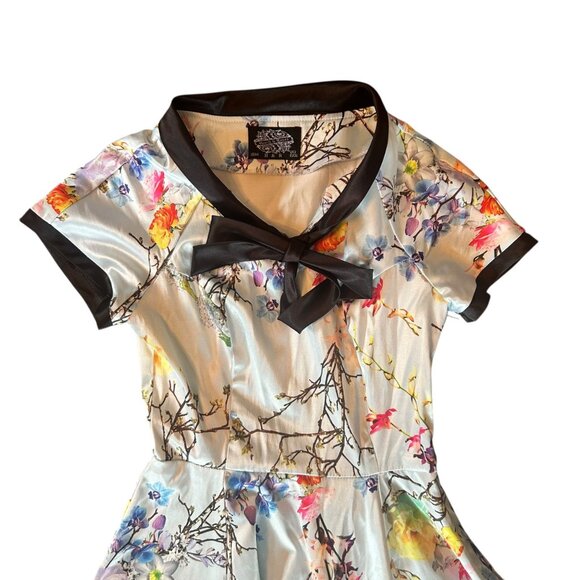 Hearts & Roses Floral Pinup Rockabilly Kimono Style Dress 4 - Picture 5 of 8